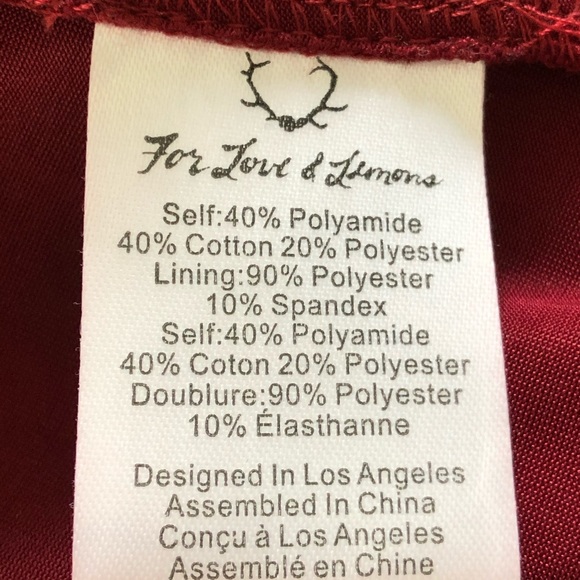 NWT For Love & Lemons Sangria Lace Mini Dress XS - Picture 7 of 7